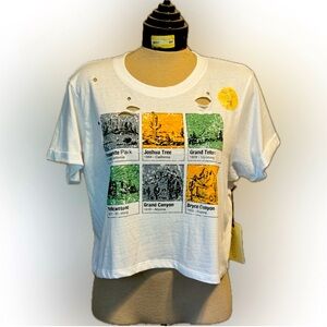 Recycled Threads National Parks Cropped‎ Tee Shirt Women’s Large NWT